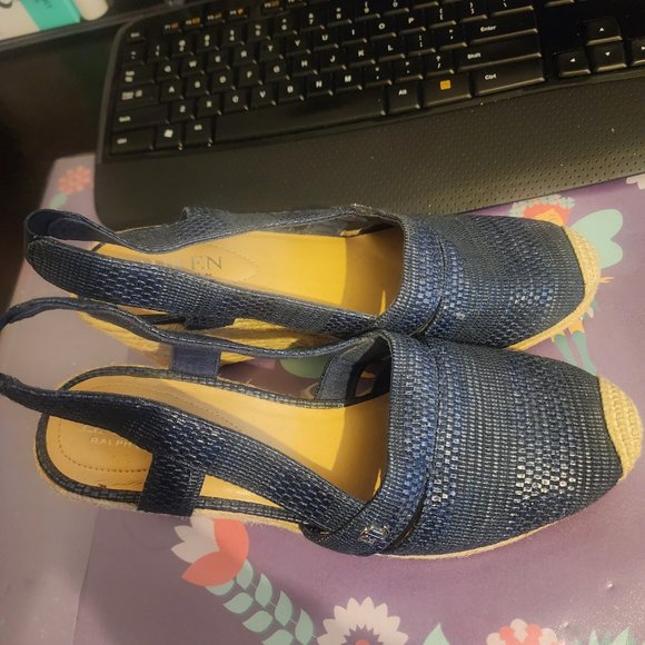Ralph Lauren Blue Espadrilles Size 8 - Picture 2 of 3